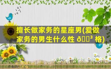 擅长做家务的星座男(爱做家务的男生什么性 🌳 格)